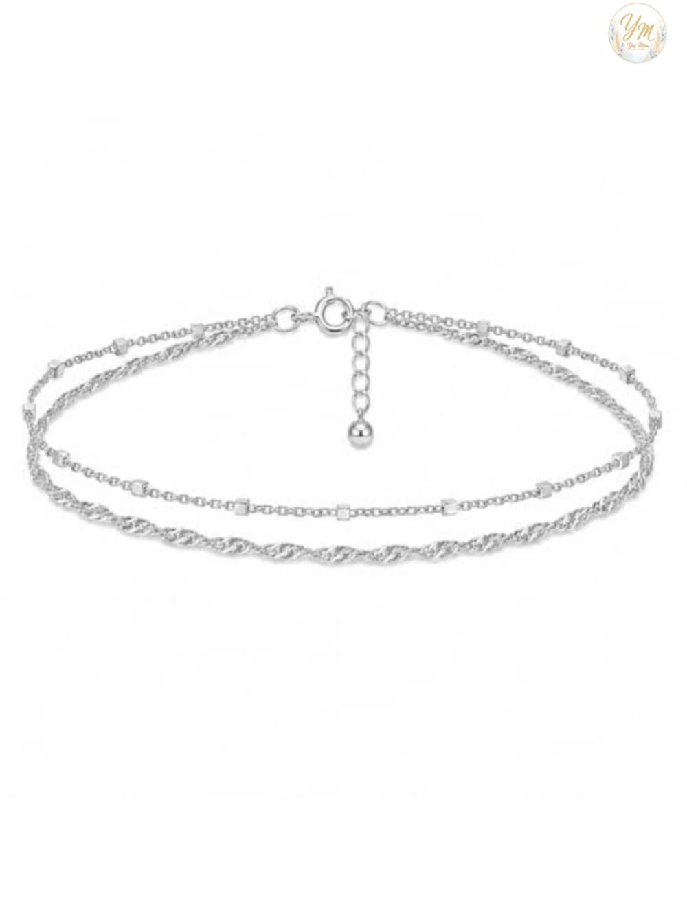 Sterling Silver Dainty Link Bracelet for Women Waterproof